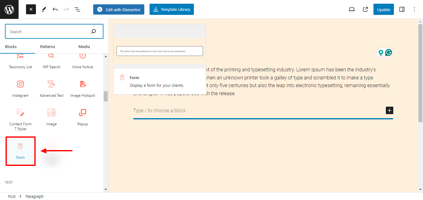 Add Form Widget