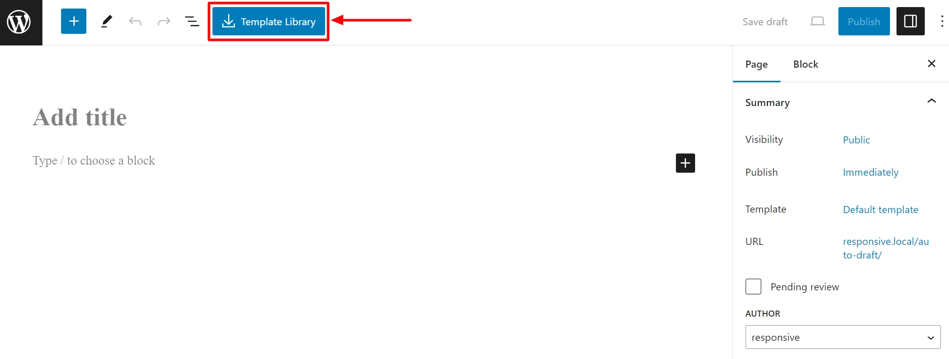 Click on Template Library