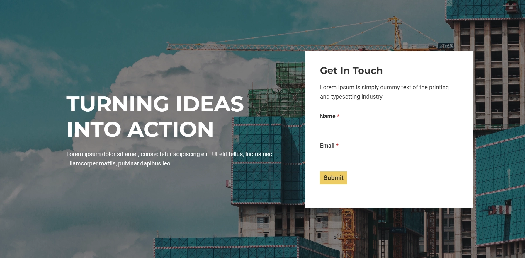 Construction Landing Page WordPress Starter Template