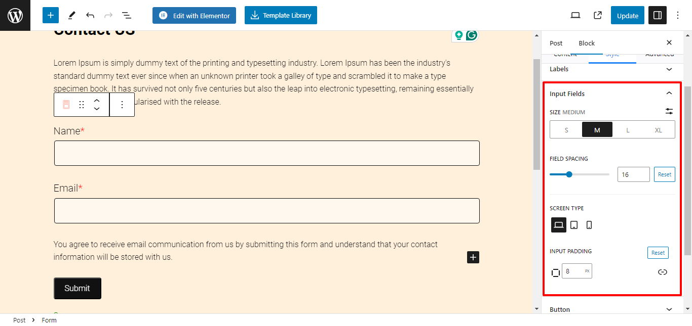 Input Fields