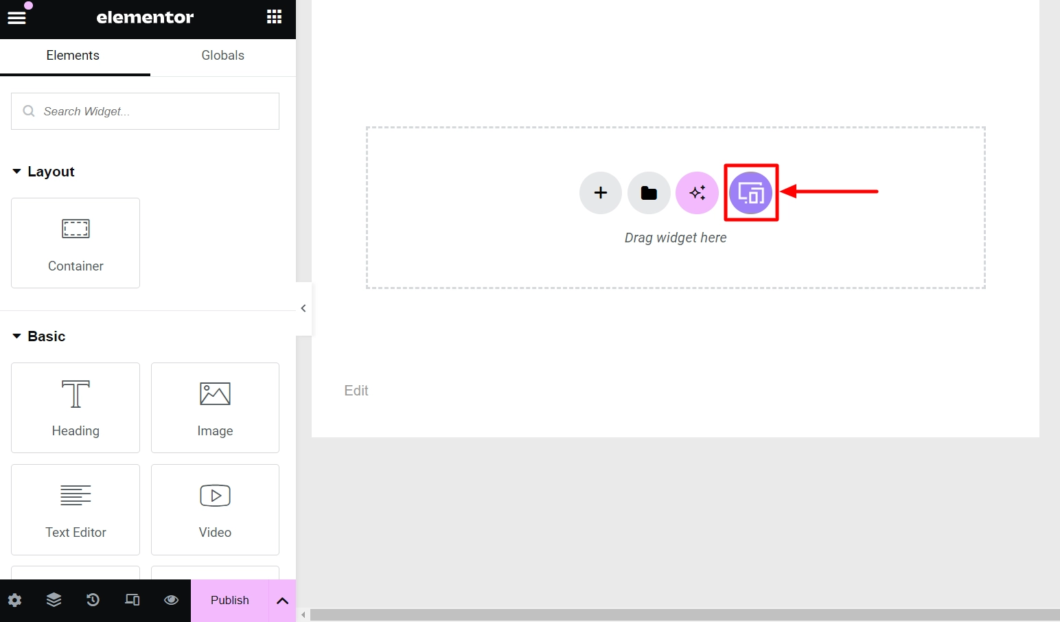 Click on the RST icon