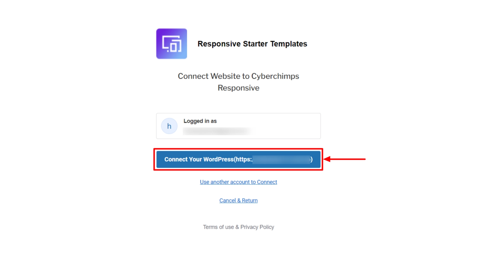 Click on Connect your WordPress button