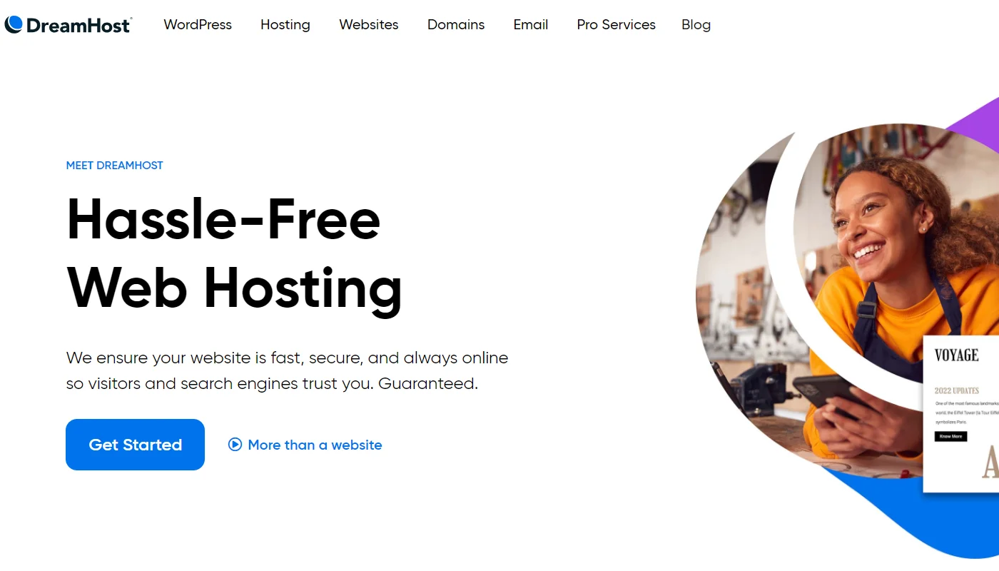 DreamHost domain registrar homepage