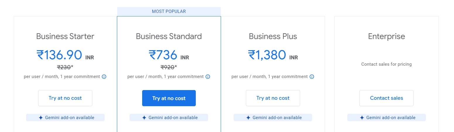 Gemini pricing
