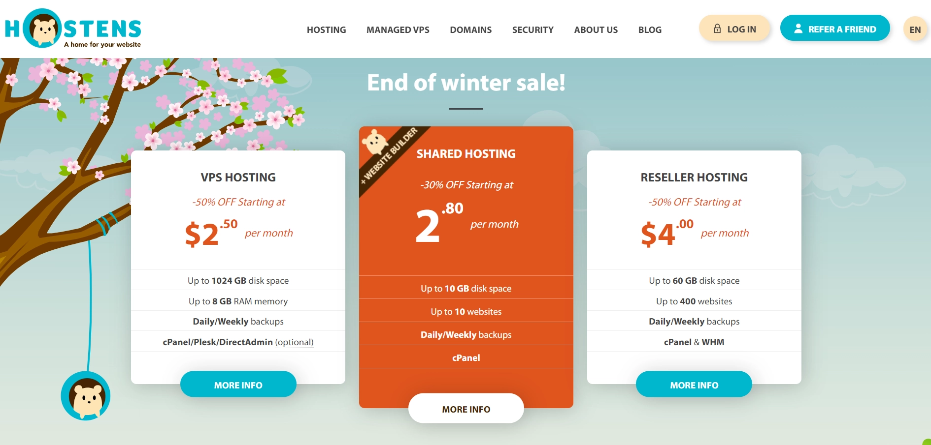 Hostens web hosting