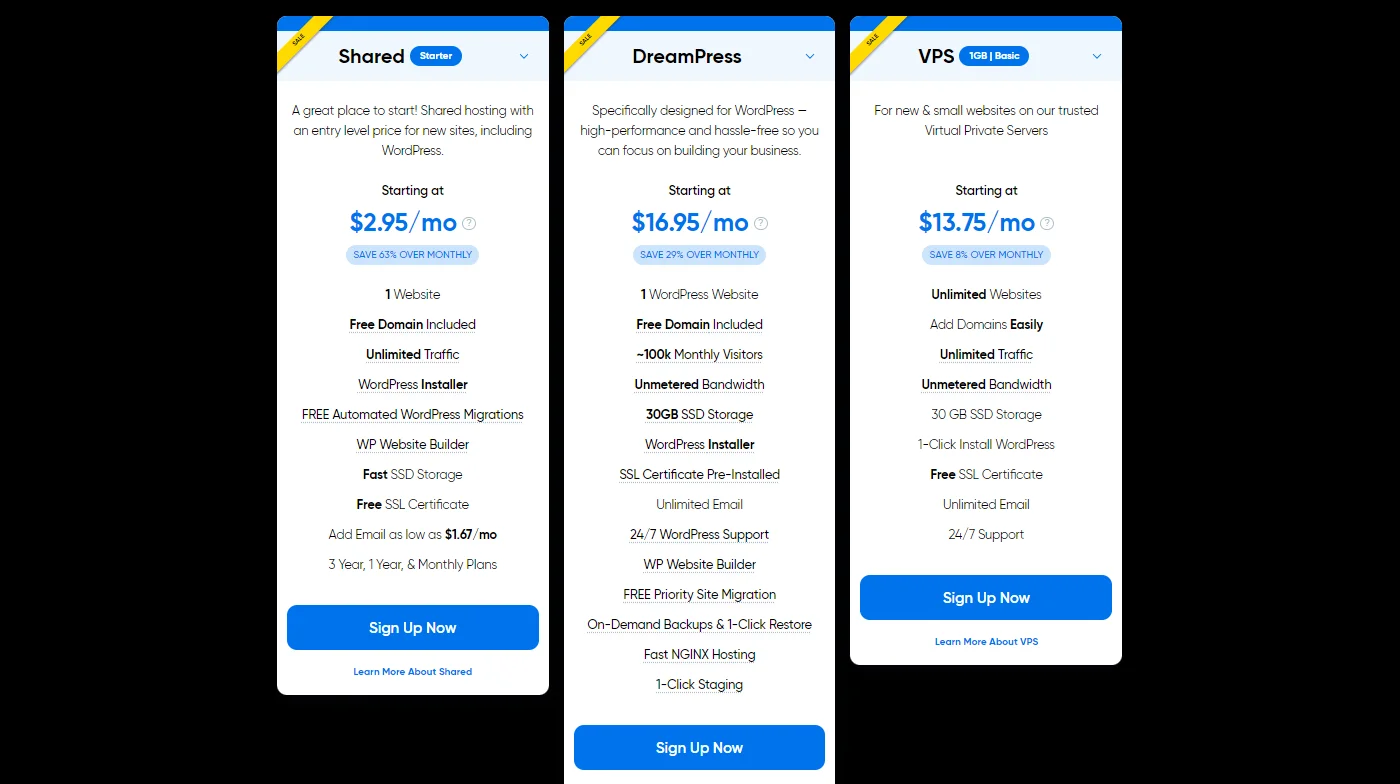DreamHost pricing