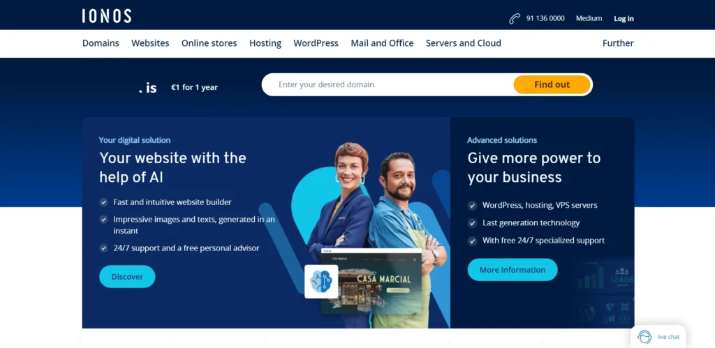 IONOS web hosting provider