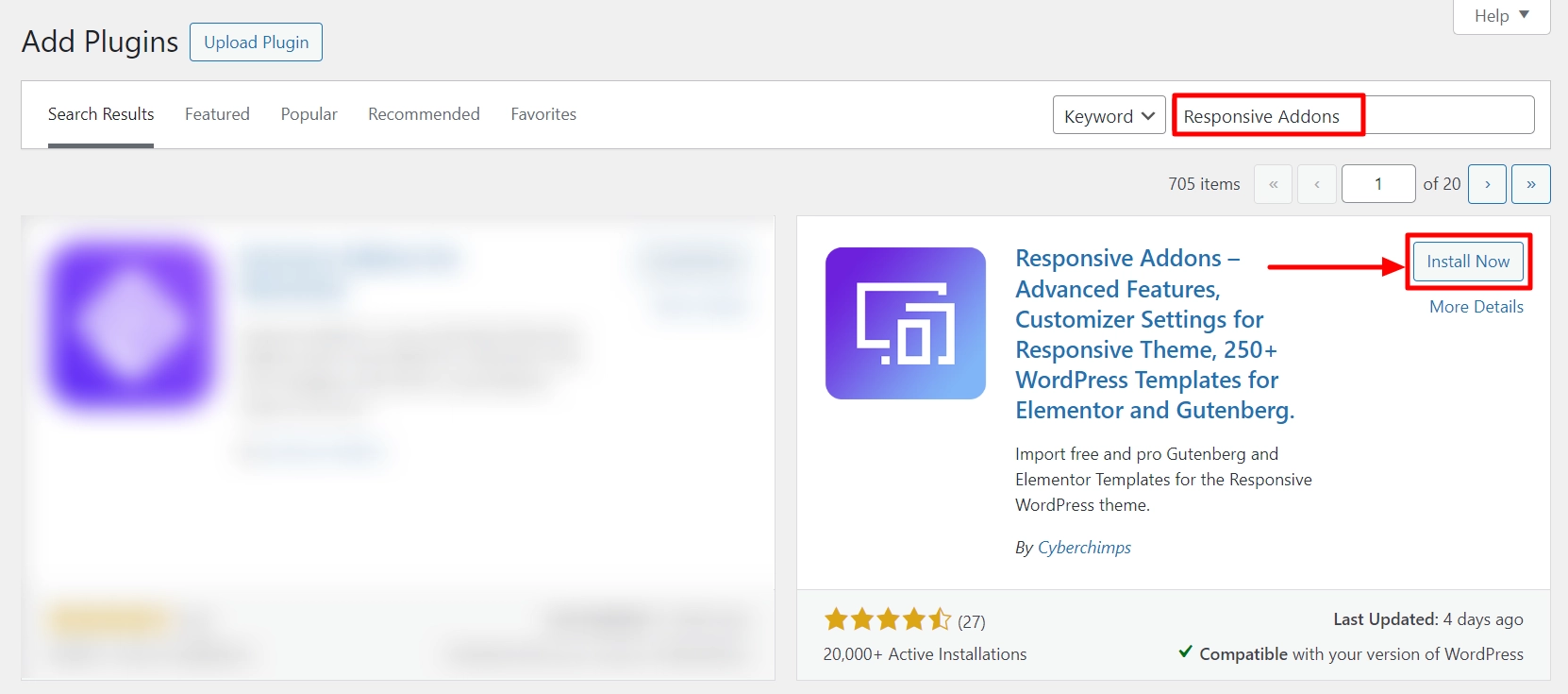 Search for Responsive Addons and install it