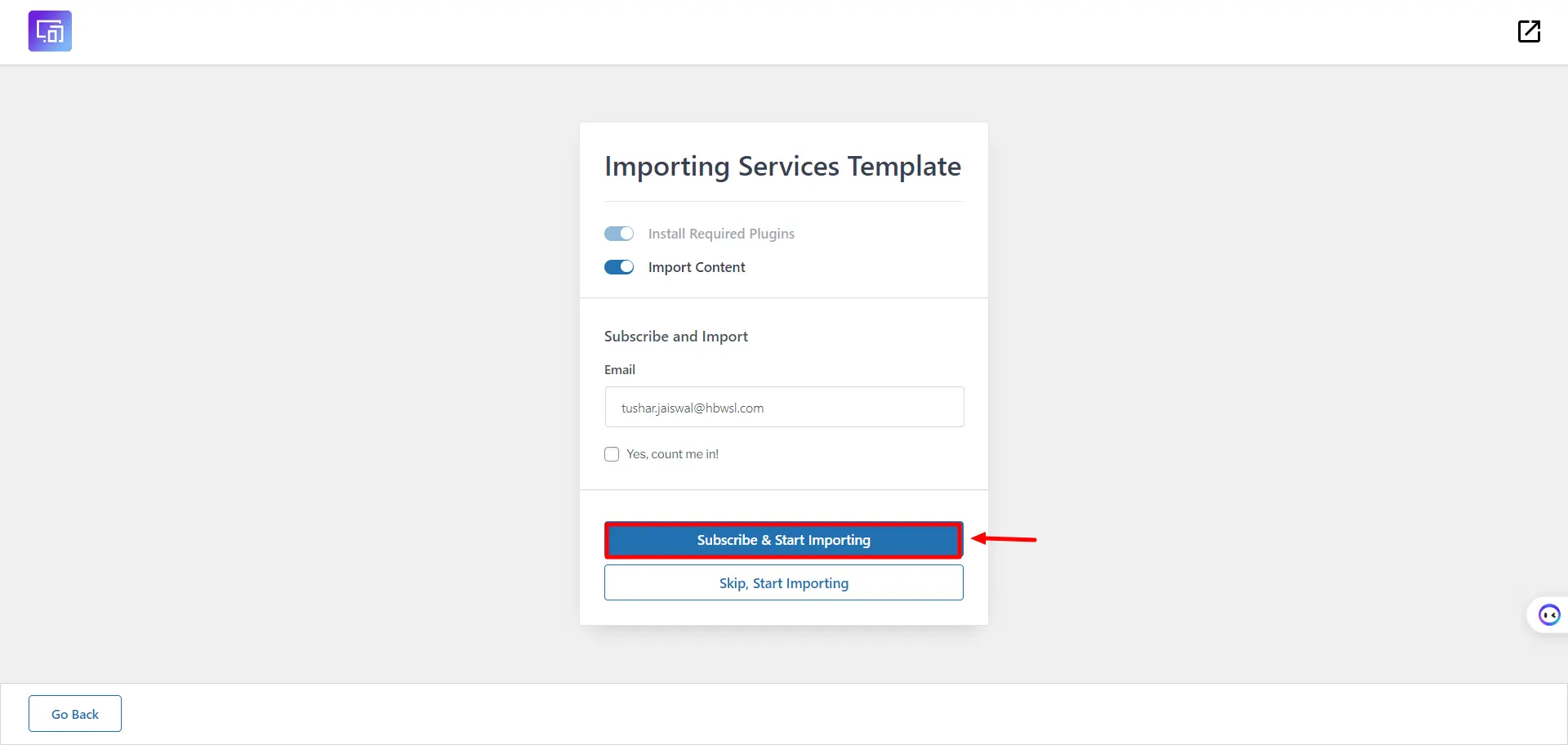 Subscribe and Start Importing.