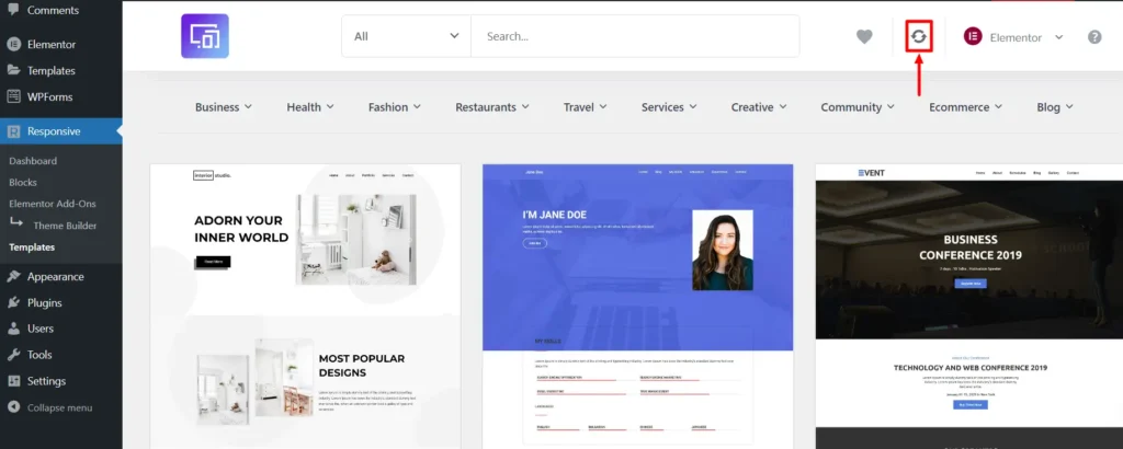 refreshing templates
