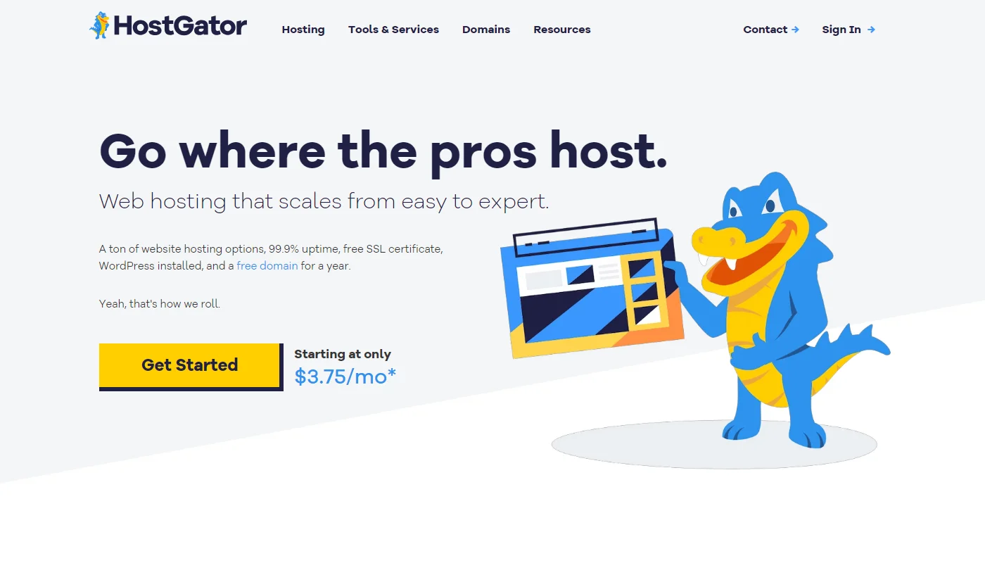 HostGator domain registrar homepage