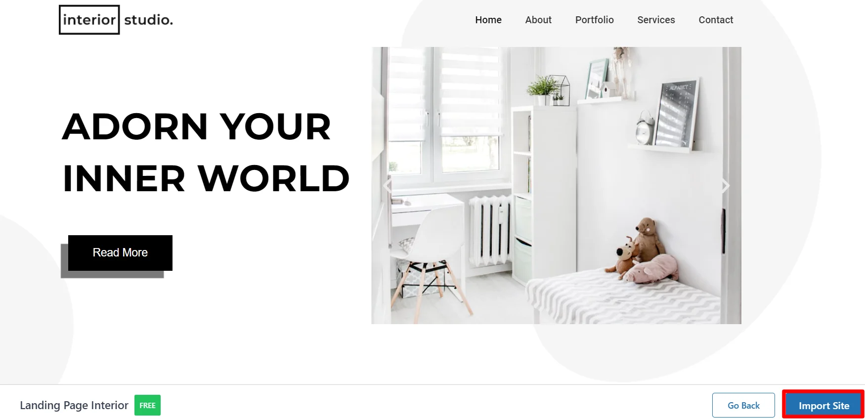 Clicking import site