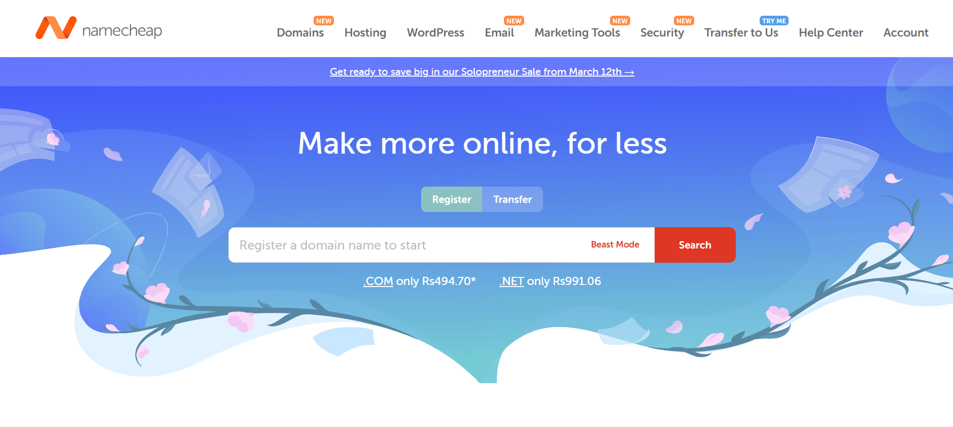 Namecheap web hosting service