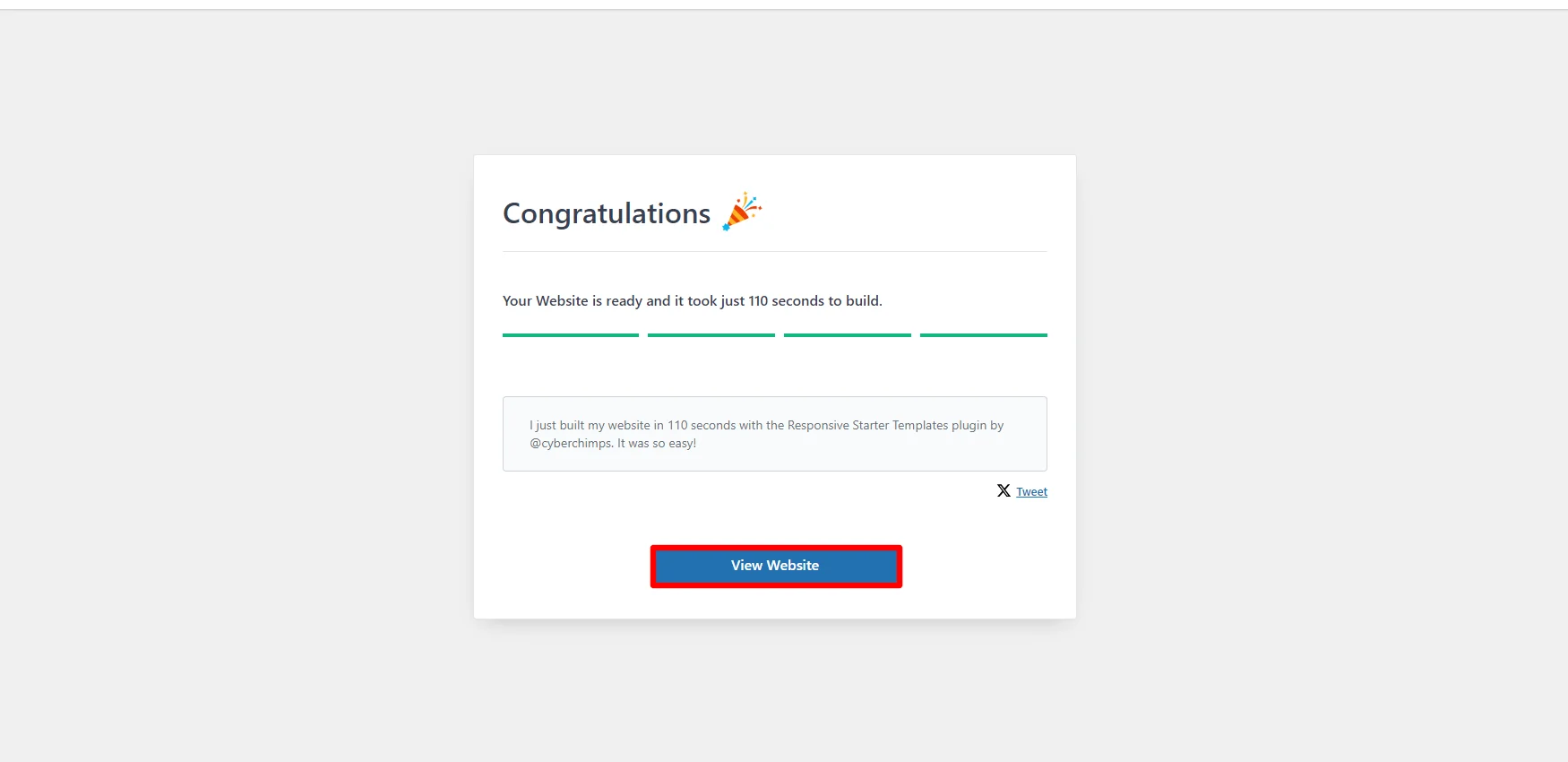 Clicking view website