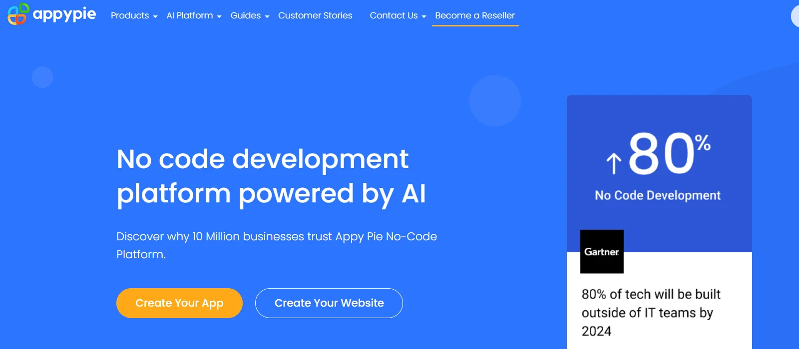 Appy pie AI website creator