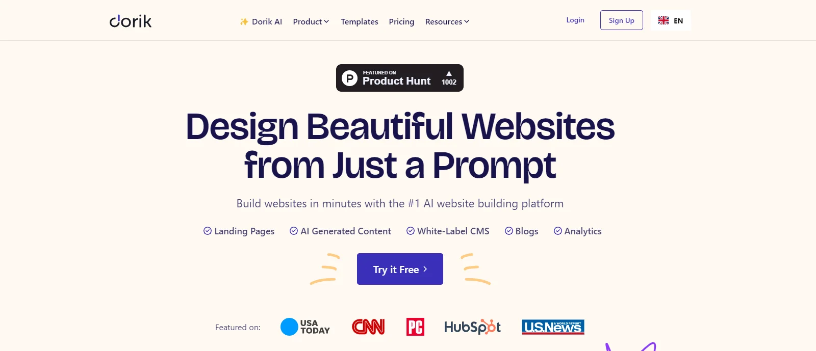 Dorik AI webiste creator
