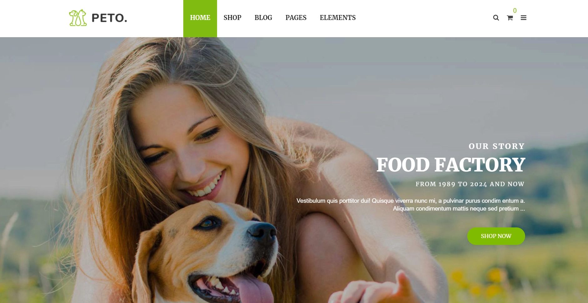 Peto Animal and Pet Shop WooCommerce WordPress Theme