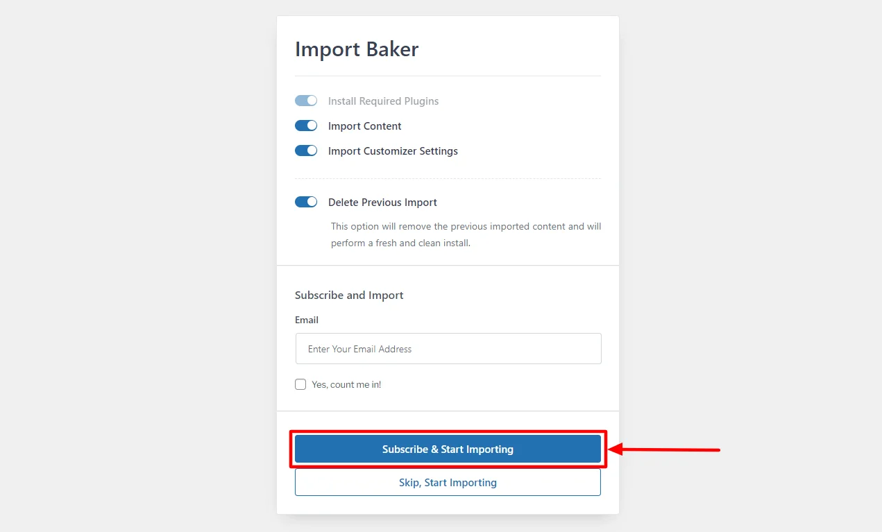 Subscribe & Start Importing