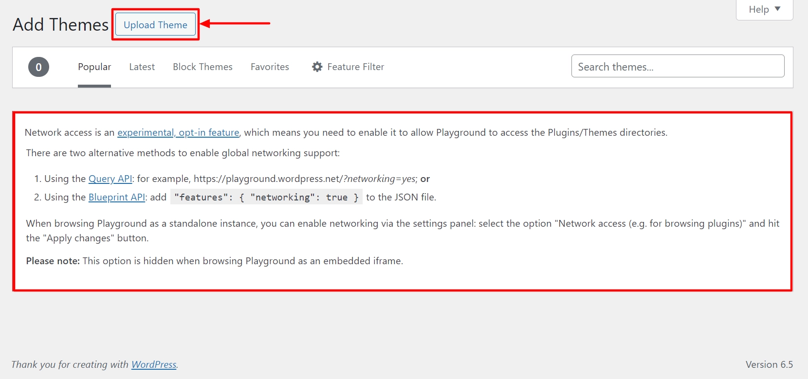 Click on Upload Theme