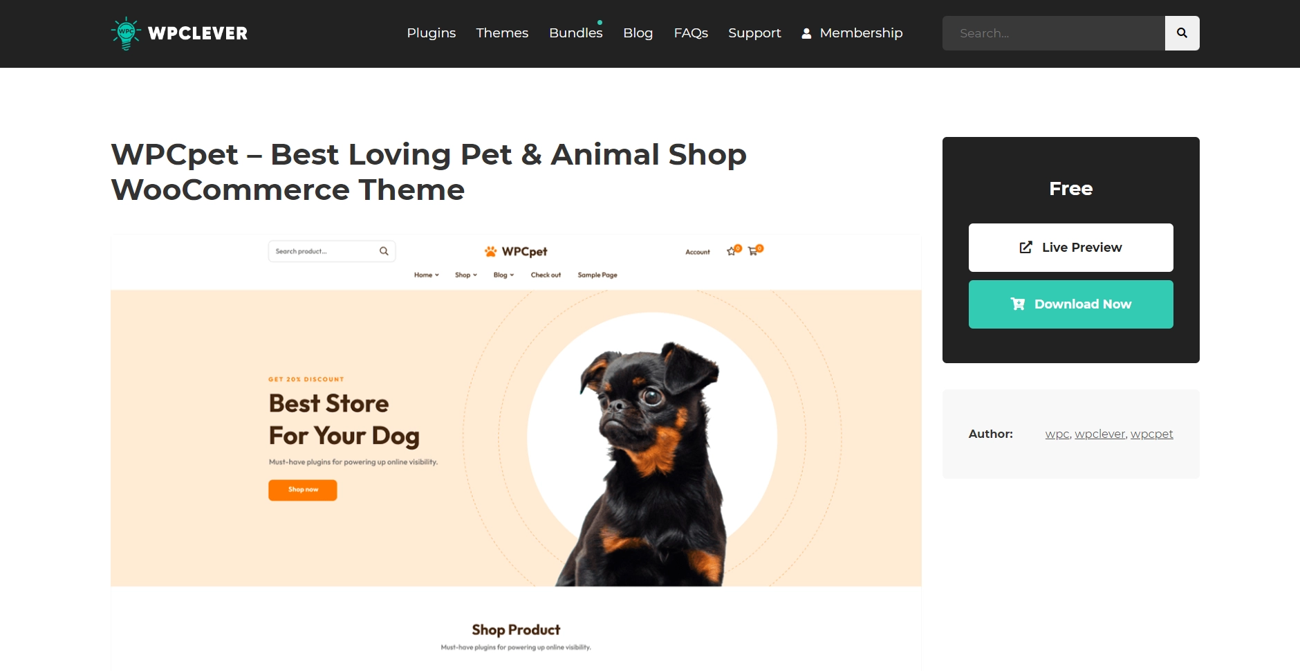 WPCpet – Best Loving Pet & Animal Shop WooCommerce Theme 