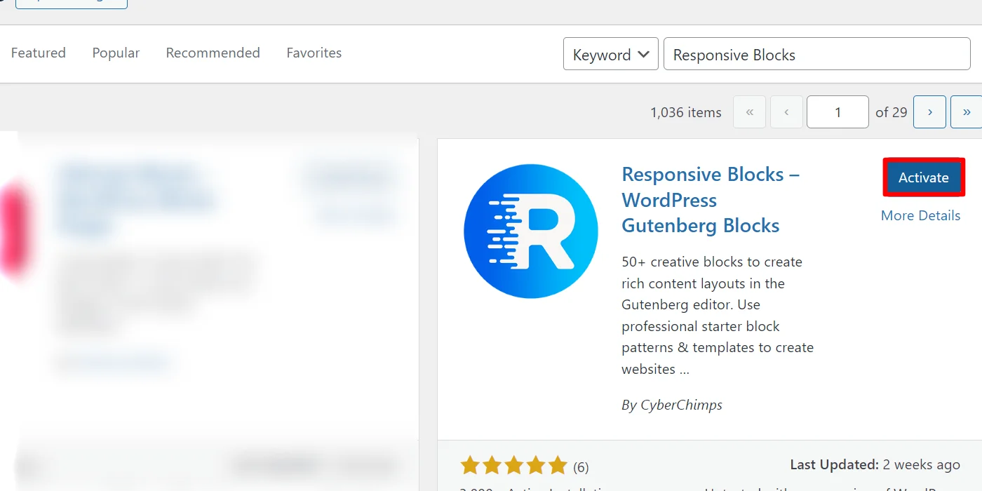 Activating Responsive Blocks
