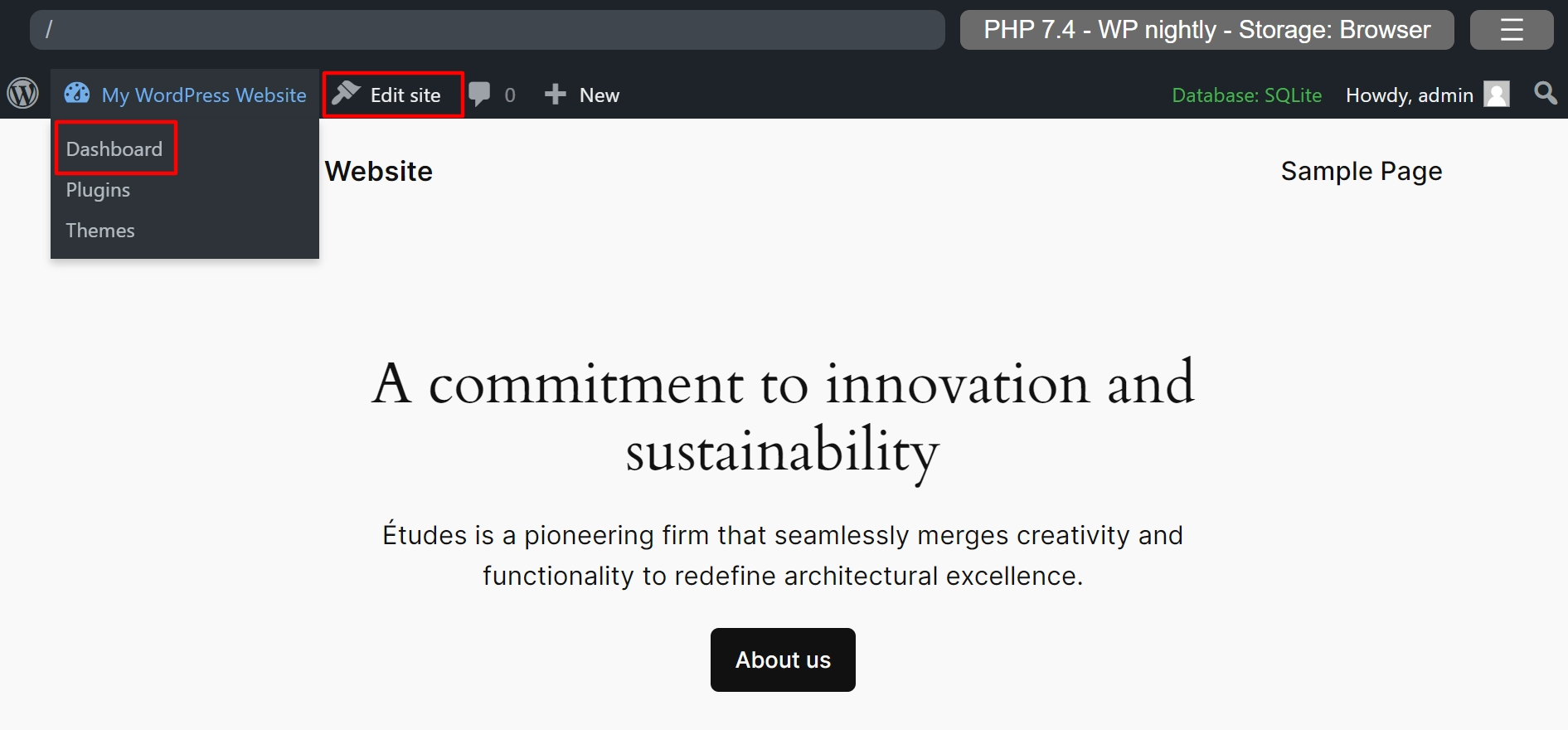 Go to WordPress dashboard