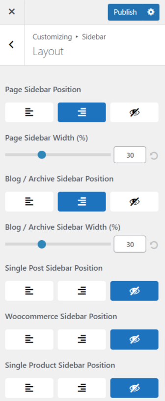 Customizing Sidebar Layout