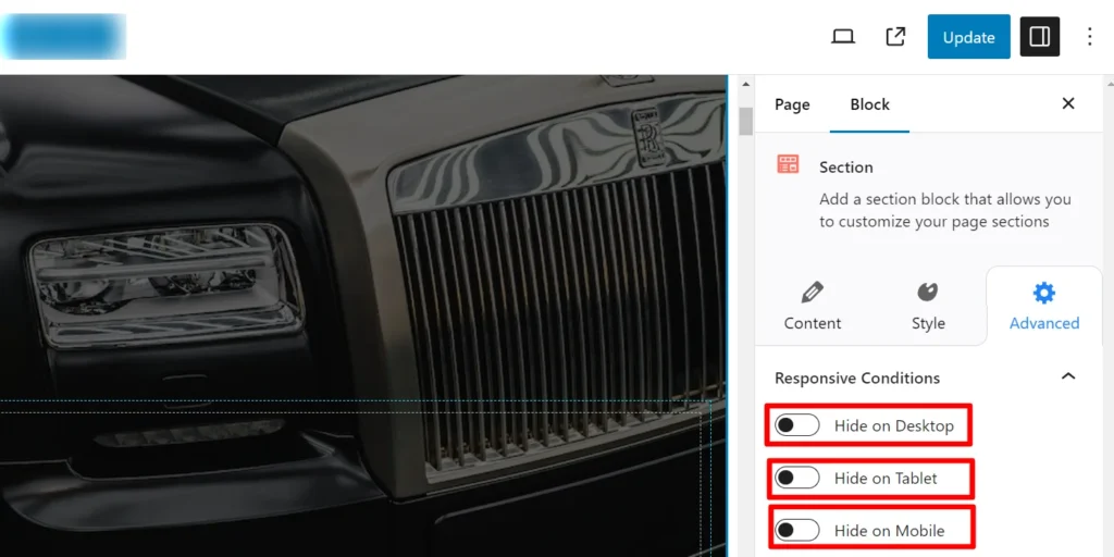 Toggling on hide on desktop/tablet/mobile as per your needs
