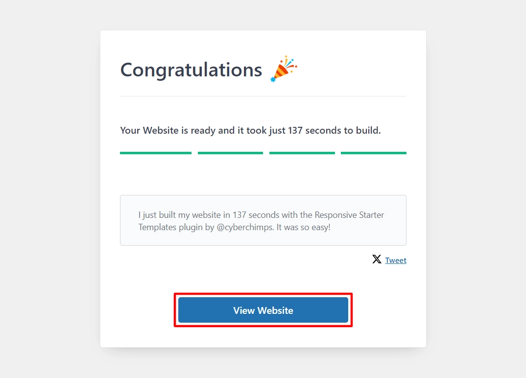 Click on View Website