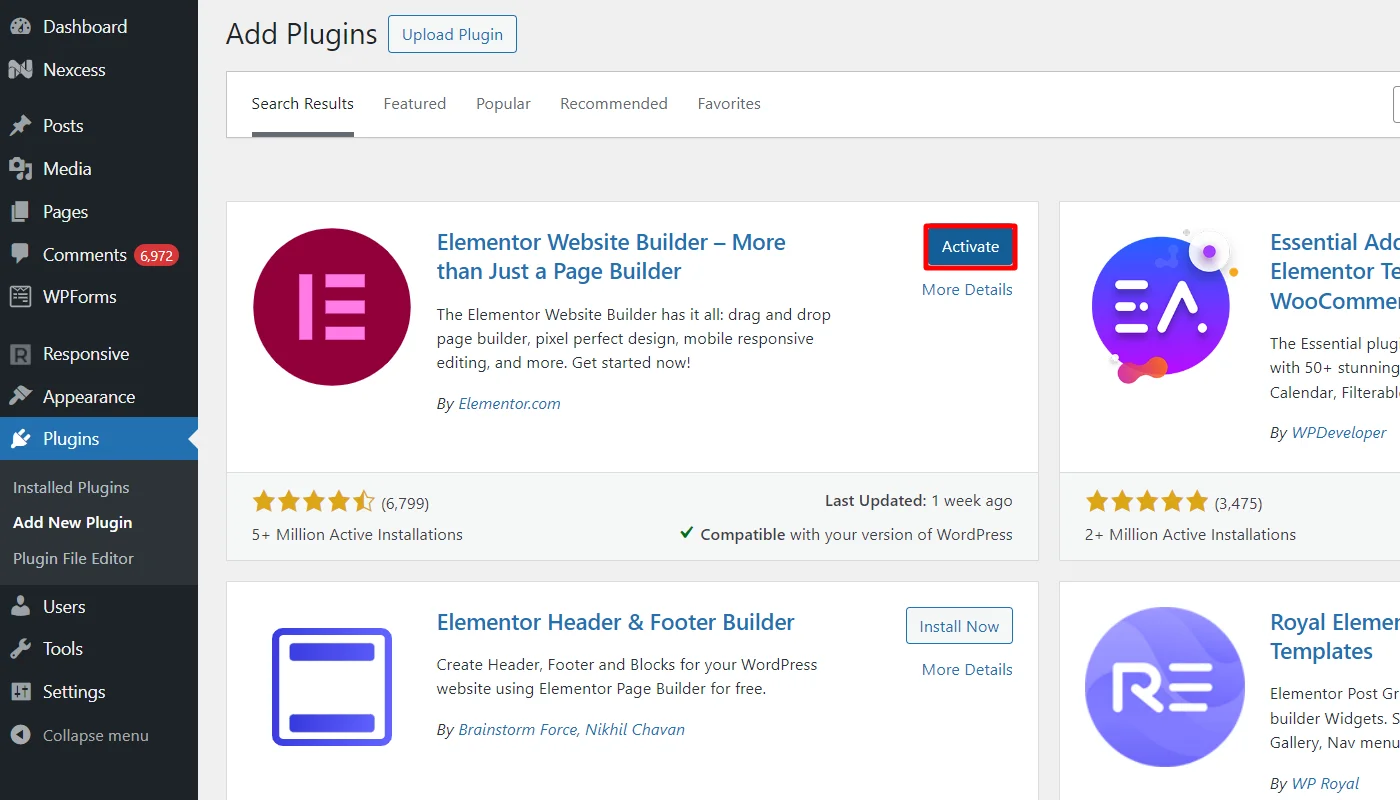 Activating plugin