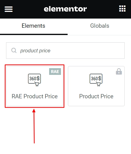 RAE Product Price widget