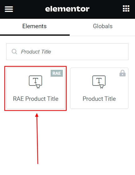 Dragging and dropping RAE Product Title widget