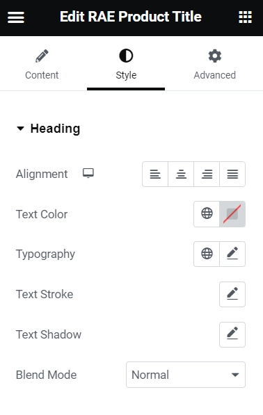 Styling RAE Product Images Tab