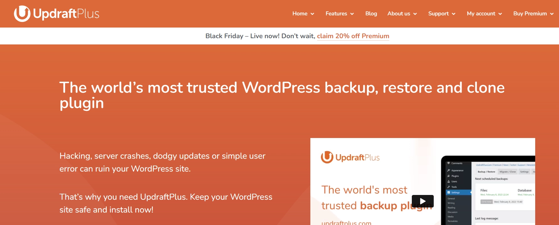Updraft Plus WordPress Backup Plugin