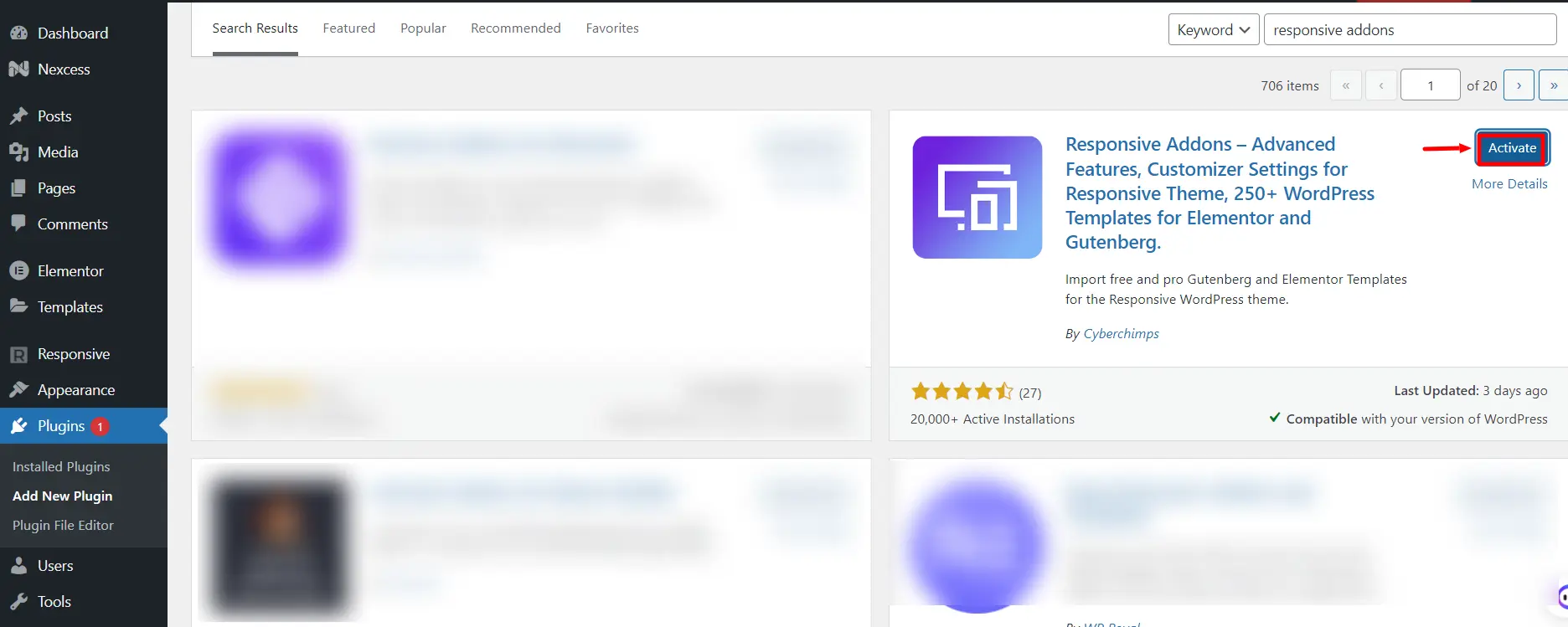 Activate plugin