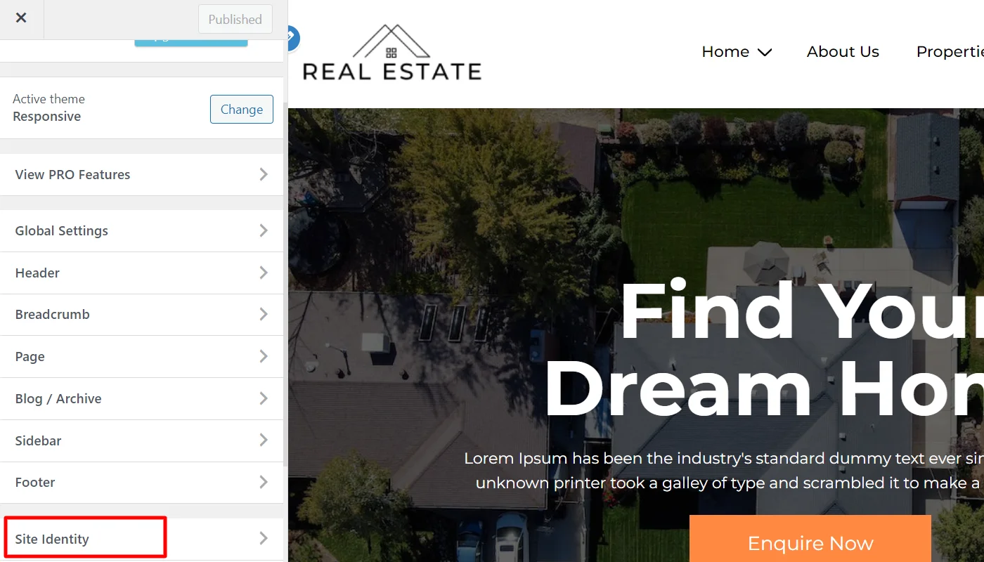 Clicking site identity