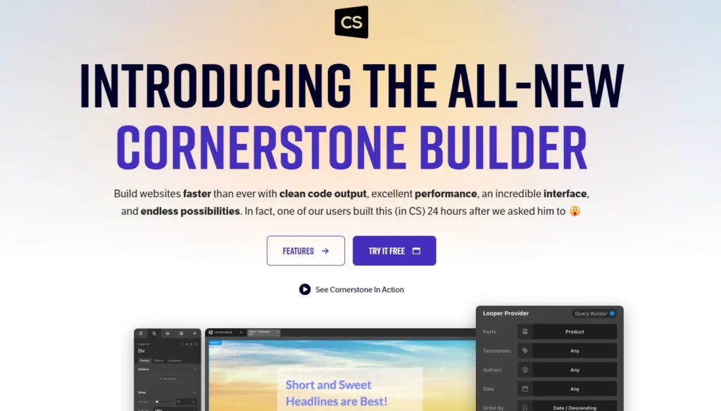 Cornerstone page builder