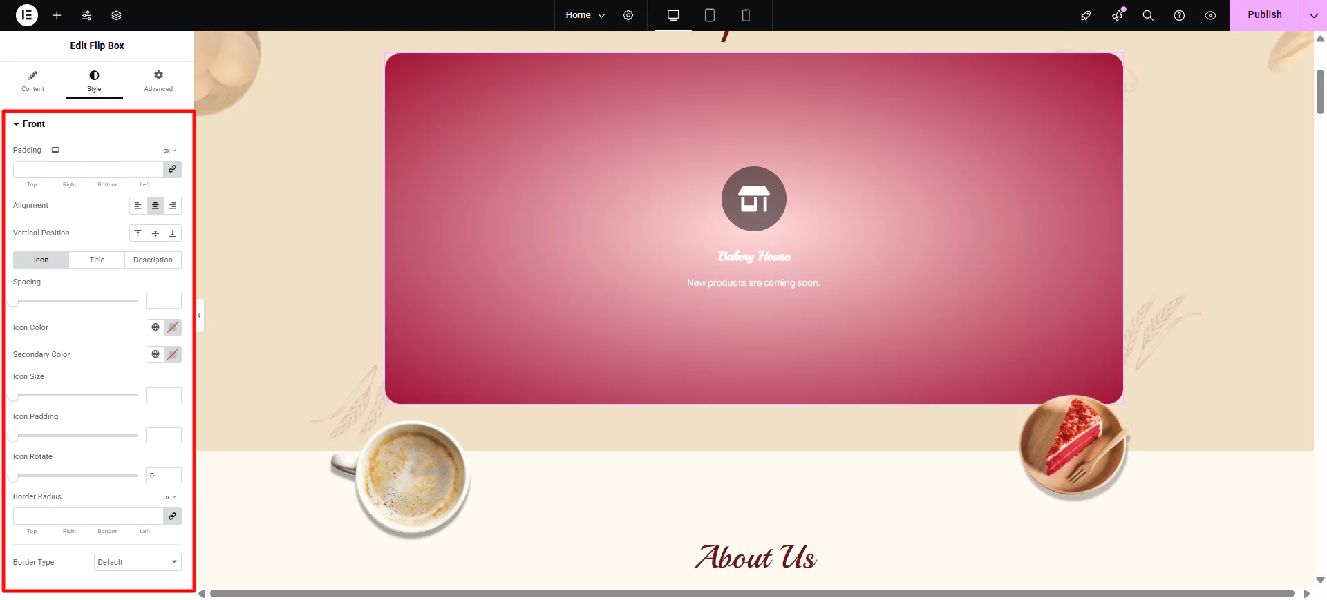 Styling the Flip Box Widget