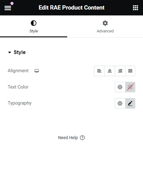 Styling  Editing product content 