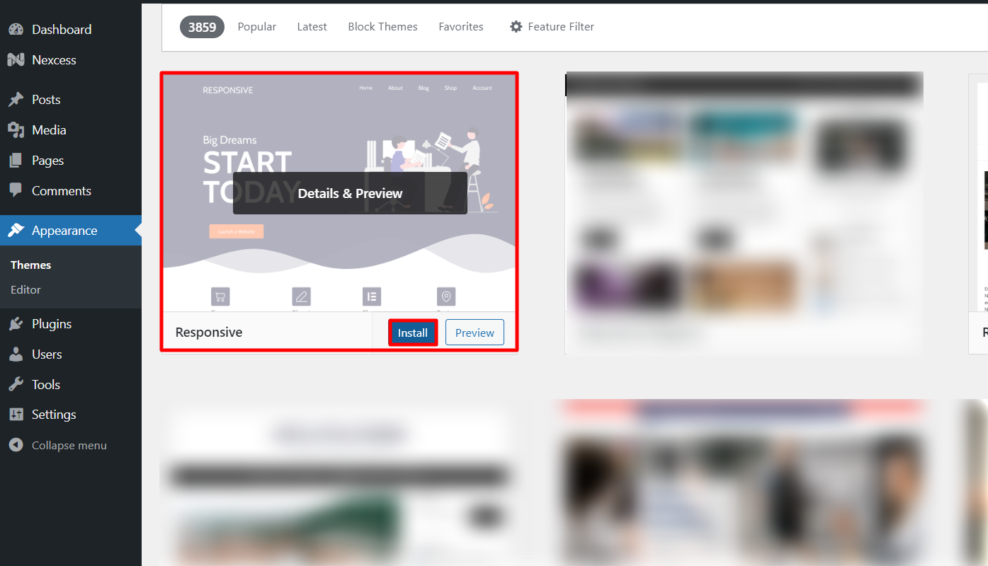 Install theme