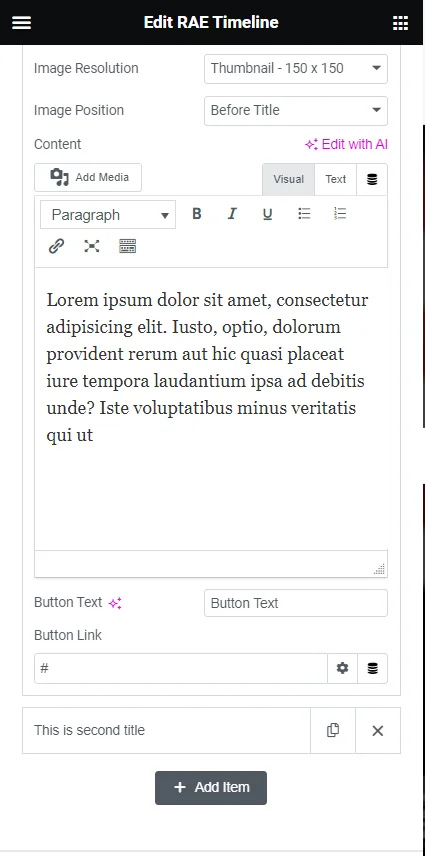 Customizing timeline content