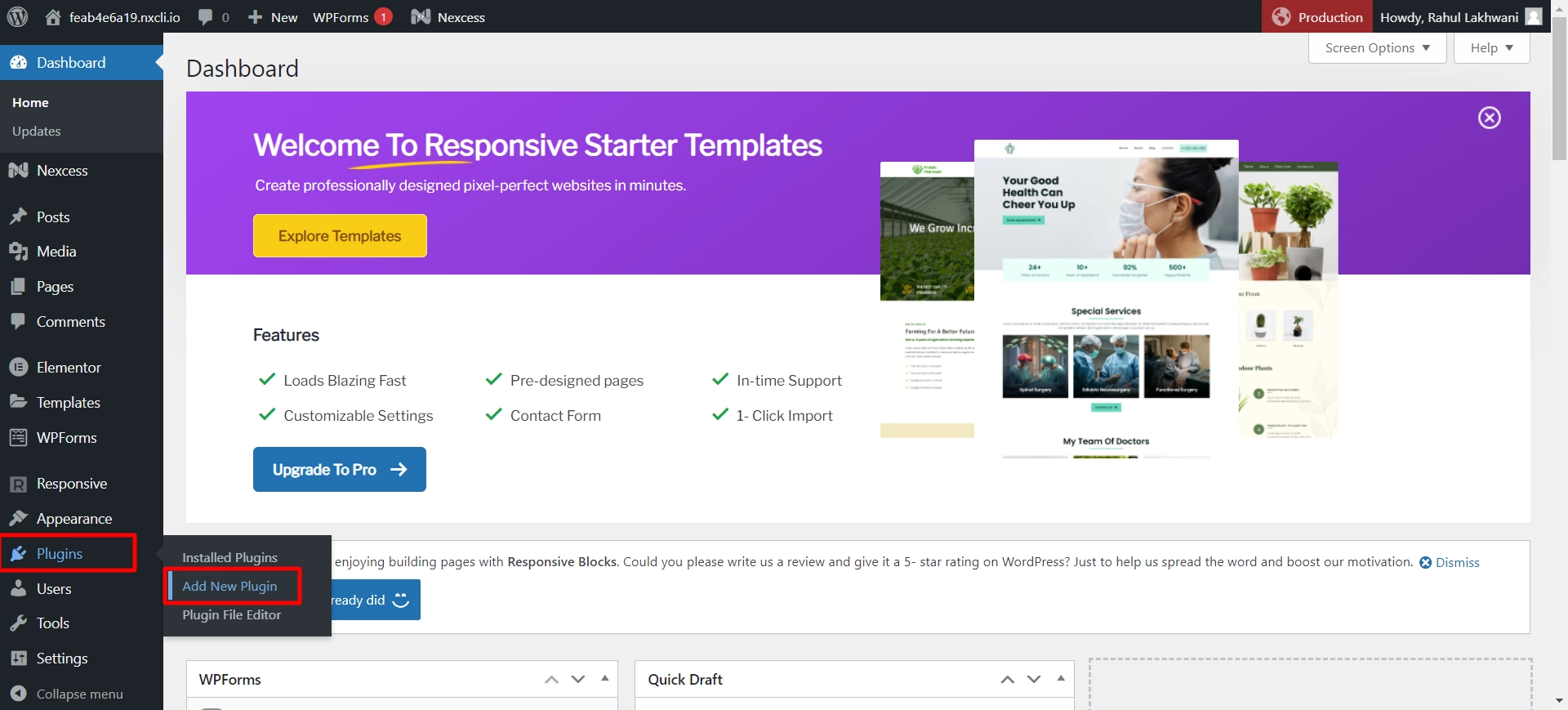 WordPress Dashboard