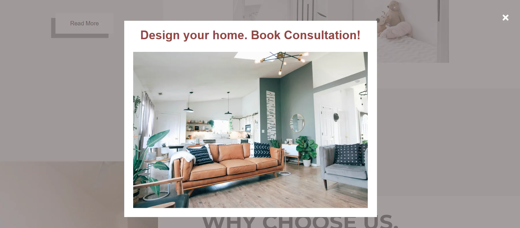 Final appearance of modal popup