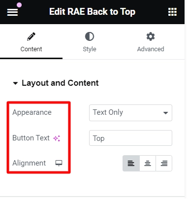 layout and content for text