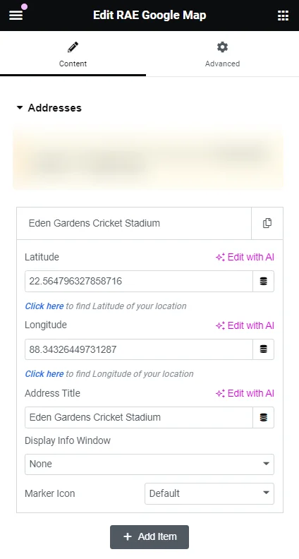 Customizing address