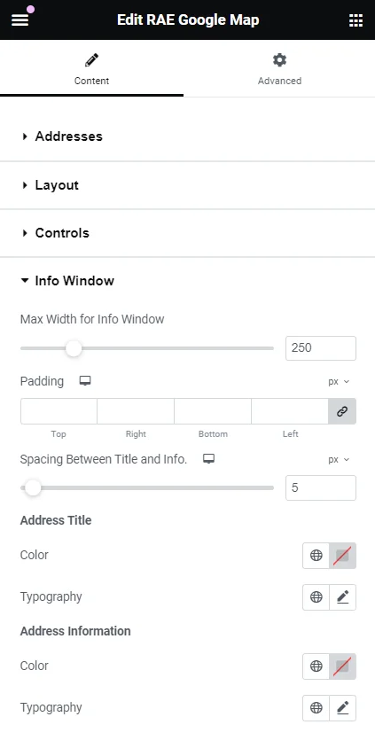 Customizing info window