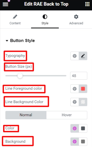 Button style for progress indicator