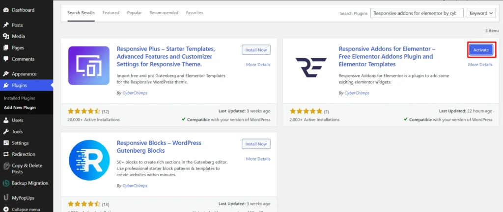 Activating RAE plugin