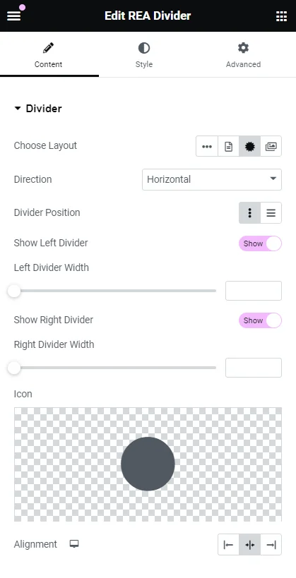 Customizing Divider With Icon Layout