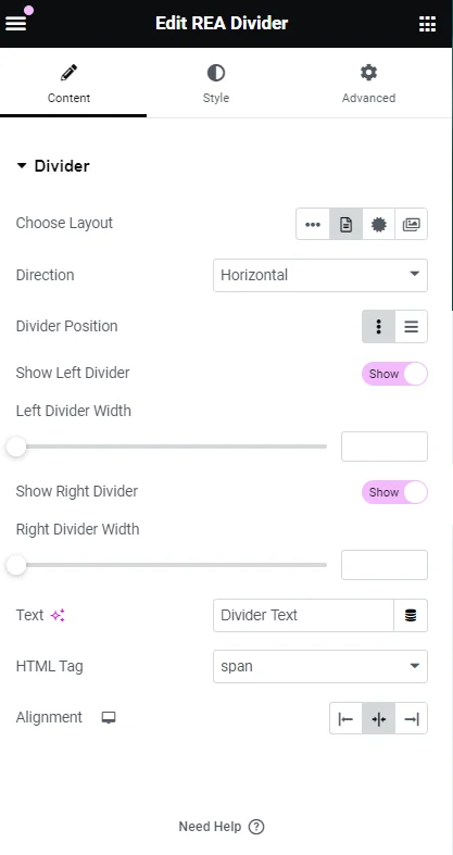 Customizing Divider With Text Layout